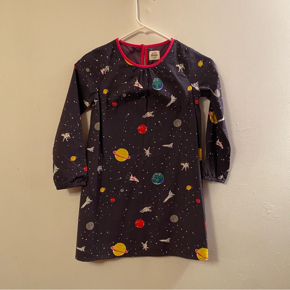 Girls Mini Boden Doggie Astronaut Dress: Size 7/8 yrs